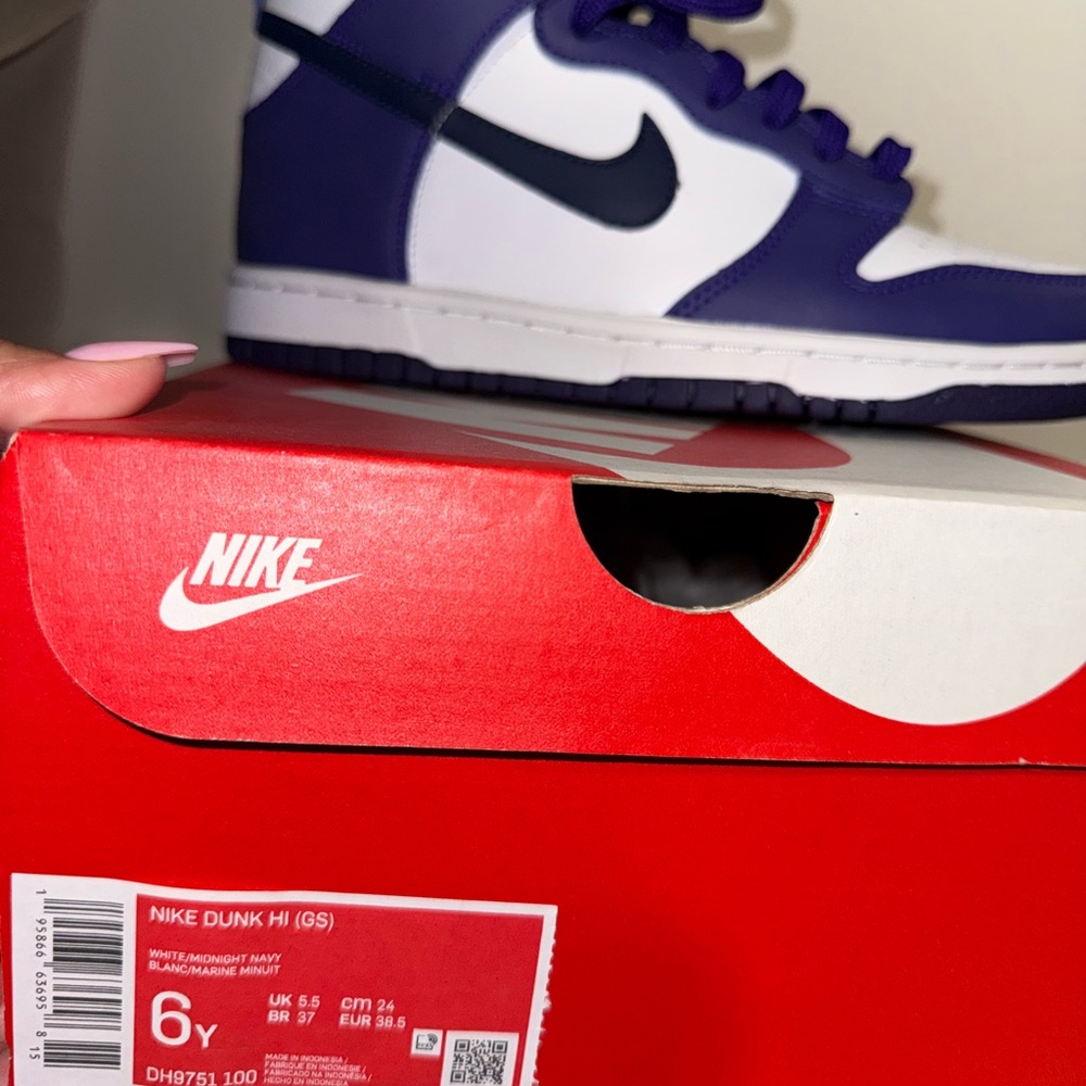 Nike Dunk High - Deep Purple and White